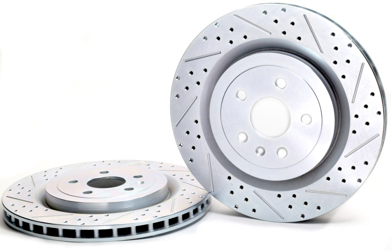Cadillac CTS-V Brake Rotors (2) - Rear - Baer Brakes - Claw Performance, Slot & Drilled - Zinc-Plated - `09-`19